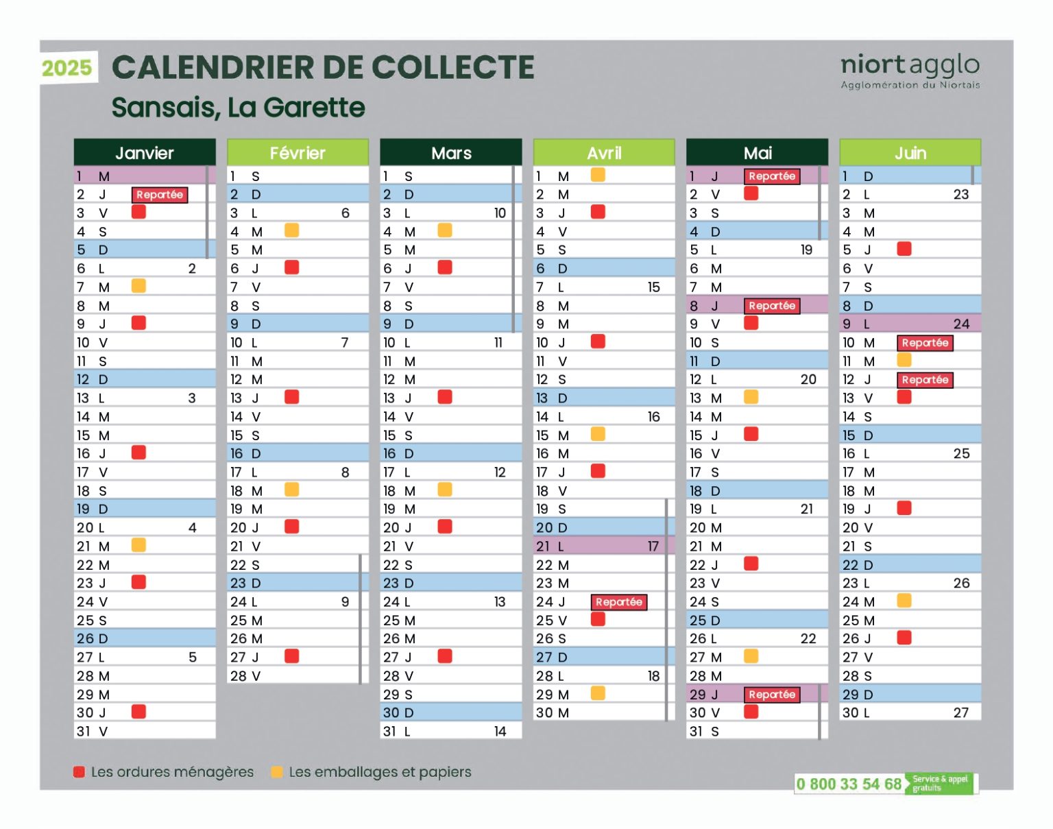 Calendriers Collecte